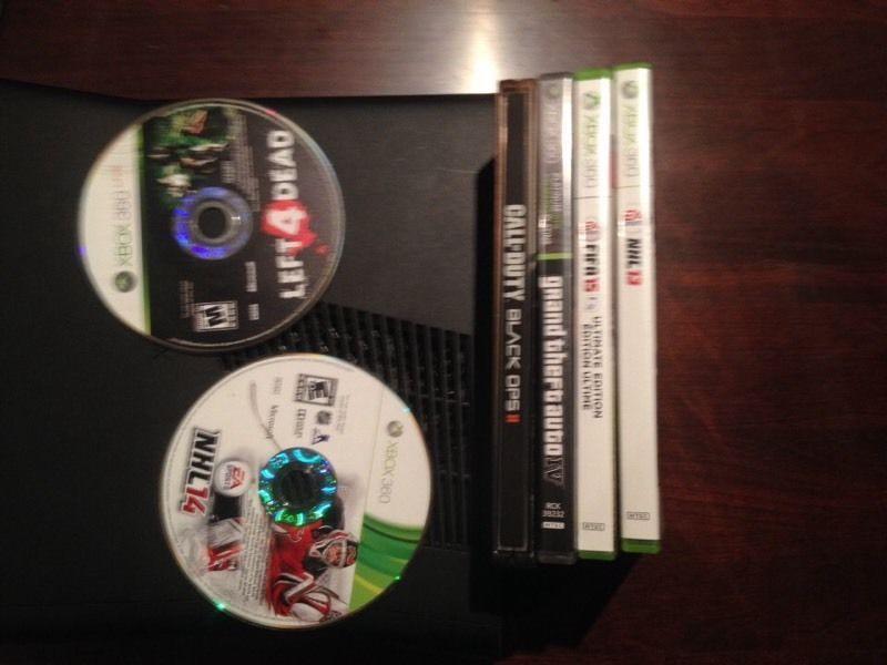 Xbox 360 slim plus games and controller 150 obo