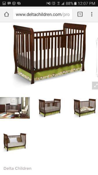 3 in 1 crib, toddler bed and mattress