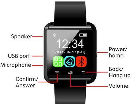 SMART WATCH PHONE MATE BLUETOOTH FOR IPHONE IOS SAMSUNG ANDROID