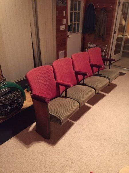 Vintage antique Theatre chairs