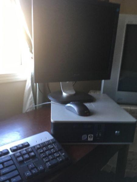 Computer hard drive, monitor, keyboard and mouse