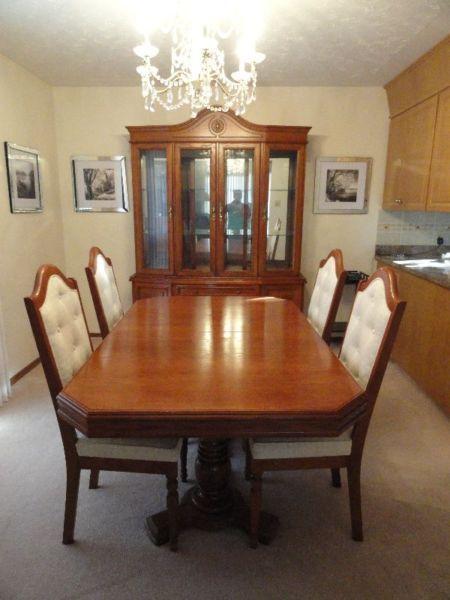 Dining Table, Chairs & China Cabinet