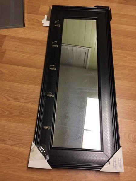 Hallway mirror and hooks $25 NEVER USED