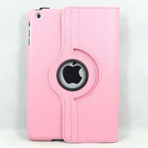PINK 360 ROTATING PU LEATHER CASE COVER STAND FOR IPAD MINI 2 3