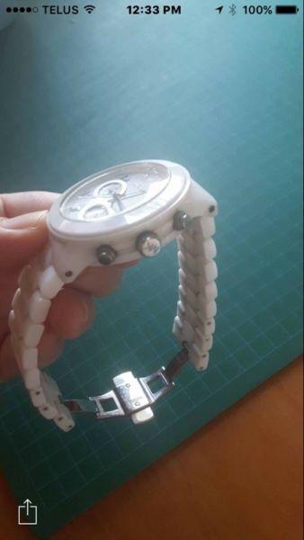Michael kors ceramic white chronograph watch