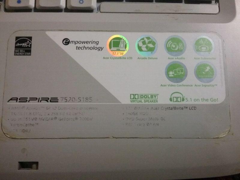 Laptop Acer aspire Parts