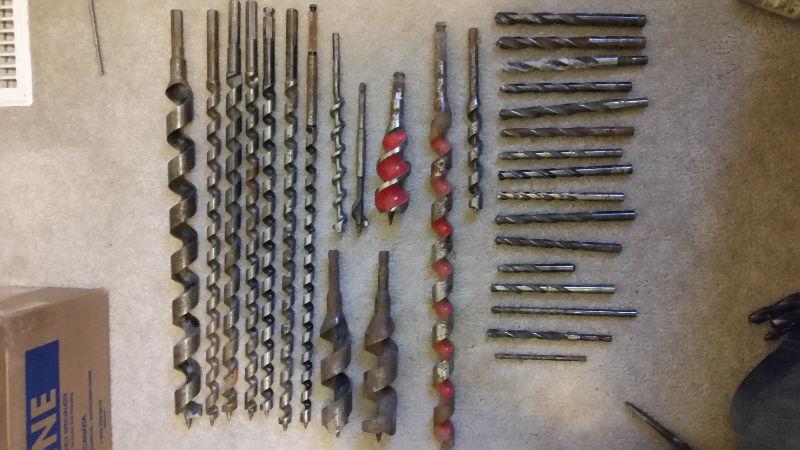 Box of 30 Auger bits and Drill Bits Various Brands / Sizes