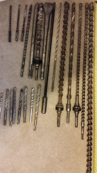 24 Hammer Drill Bits (Hilti, Torna, Joran, etc.) Various Sizes