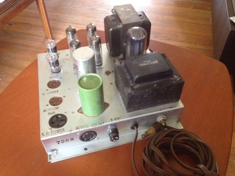 Vintage tube amp with tubes, speakers & wiring