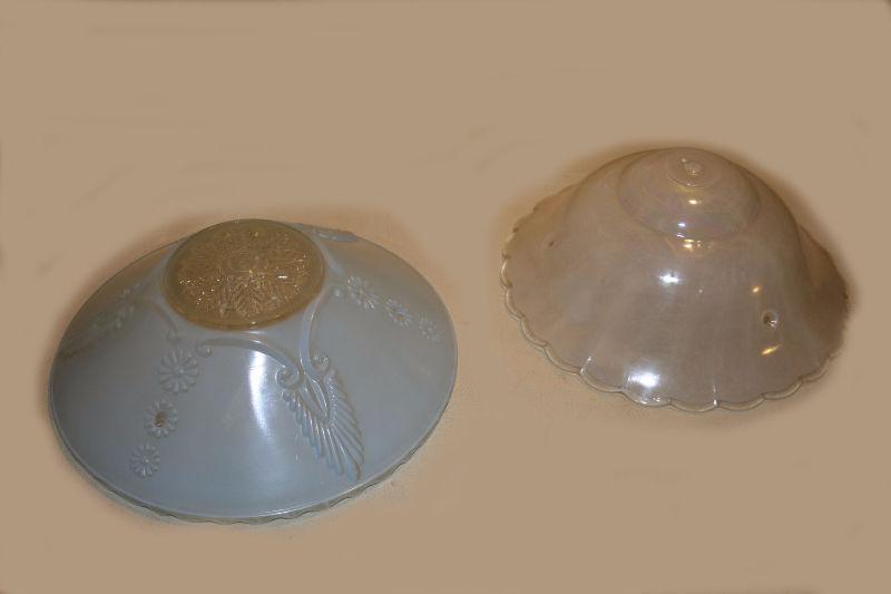 LOVELY ANTIQUE GLASS CEILING LIGHT COVERS