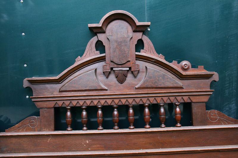 ORNATE ANTIQUE HEADBOARD FOOTBOARD AND SIDE RAILS-MUST SEE