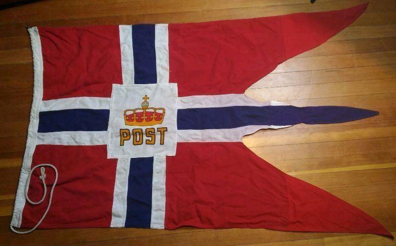 Vintage Norweigan Post Maritime Flag