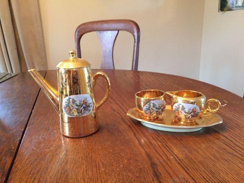 Gold plated tea set