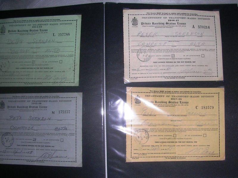 Antique radio licenses 1928 -1953