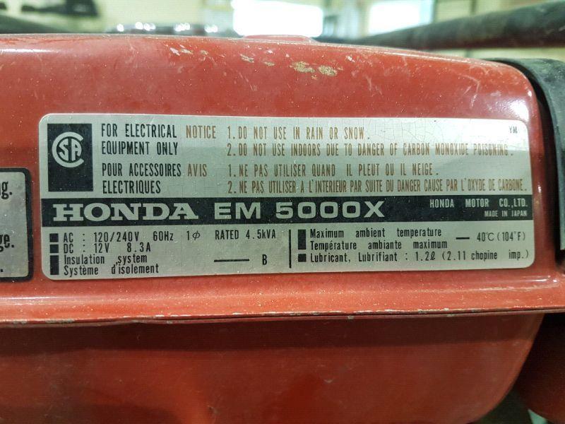 Honda em5000 generator