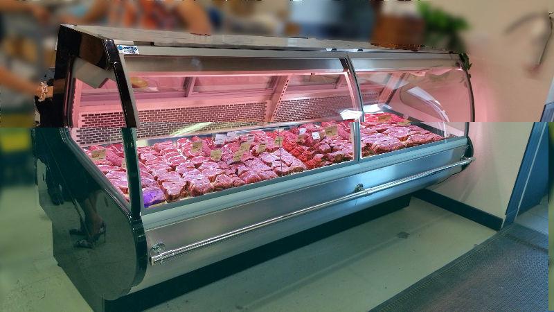 Full line of display cases, pastry bakery gelato deli meat fish