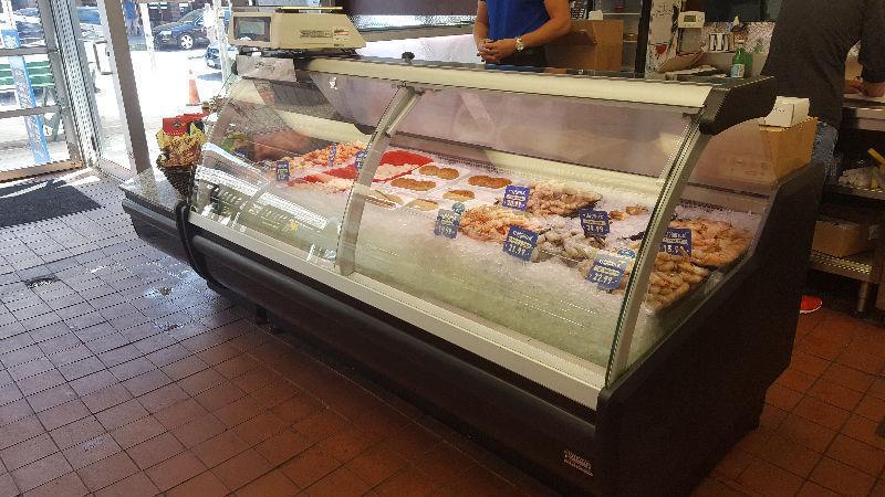 Fish cases, Pastry cases, Deli cases, Fresh meat cases