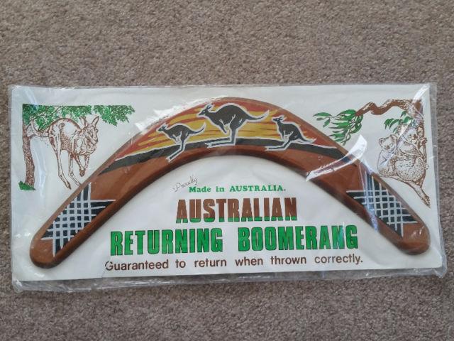 Australian Wooden Returning Boomerang