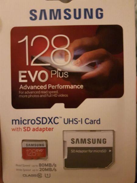 Brand new 128 gb micro SD card evo+. First come first serve