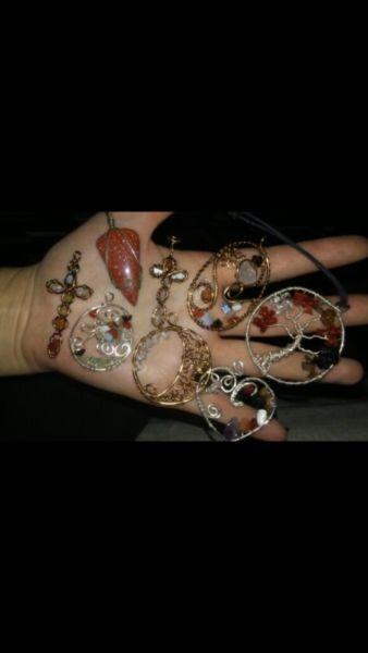 Crystal healing Pendants, hand made