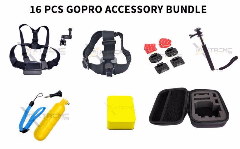 16 Piece GoPro Accessory Bundle (Fits all Go Pro Hero Cameras)