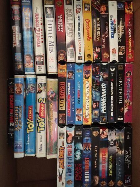 !!! TWO BOXES FULL OF VHS MOVIES !!! DISNEY !!!