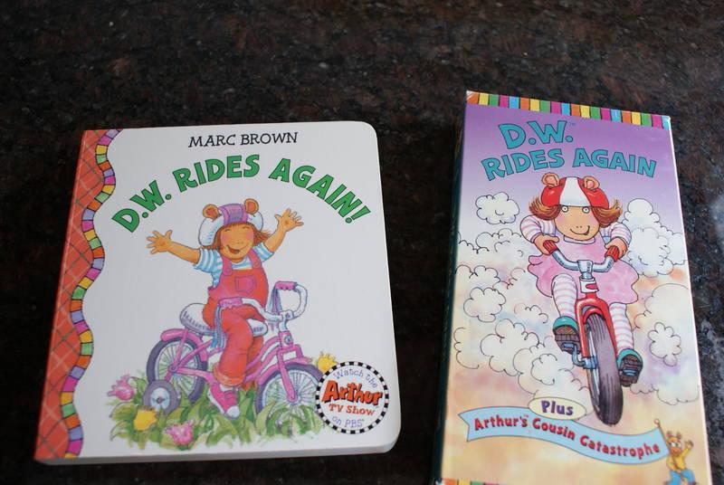 D.W. Rides Again Board Book and VHS Video Set
