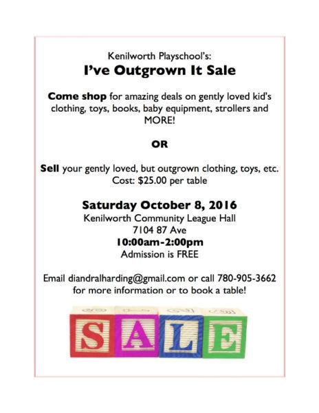 Kenilworth Ive OutGrown It Sale - Table Rentals too!