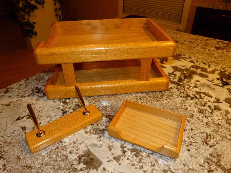Beautiful, Solid Oak Desk Set