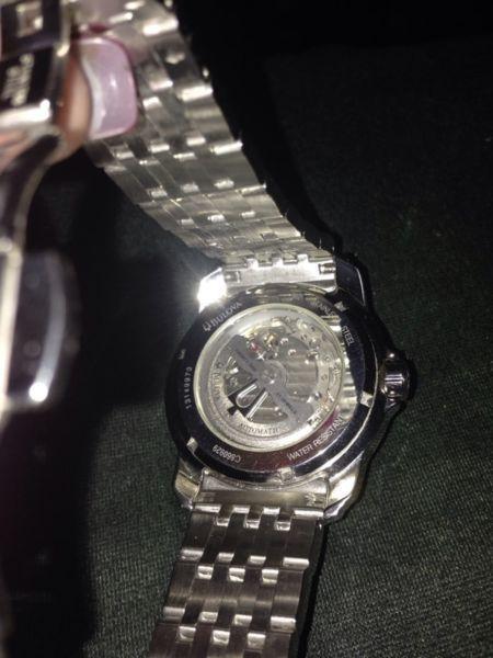 Bulova skeleton back men's watch