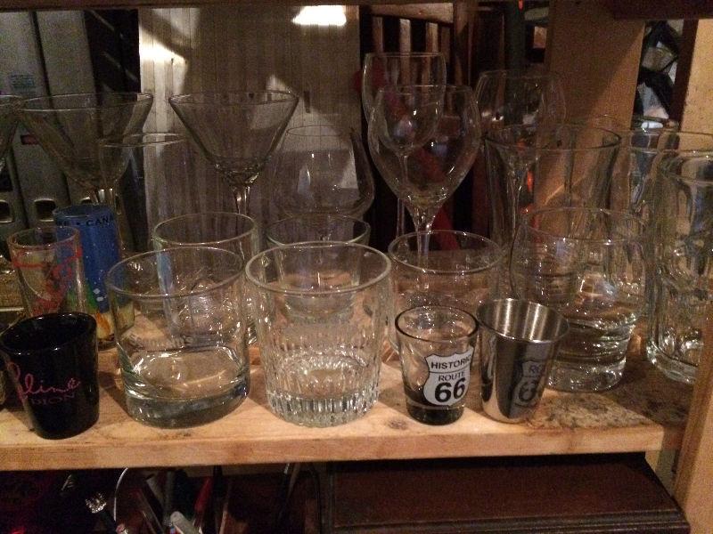 Crystal vase, glasses and more