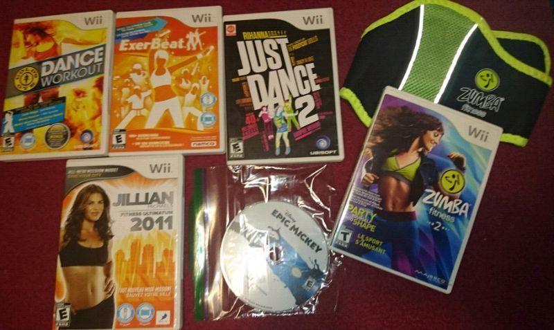 Lot of Wii fitness games plus 1 other
