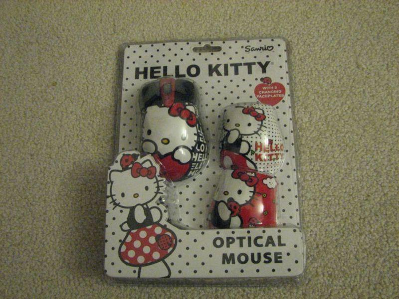 Brand new Hello Kitty Optical Mouse with 3 changing faceplates