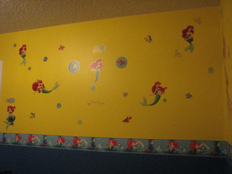 Mermaid Ariel re-useable wall stickers. Superior quality