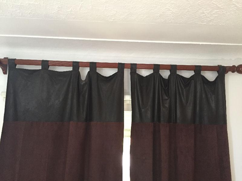 Chocolate brown curtains, 4panels