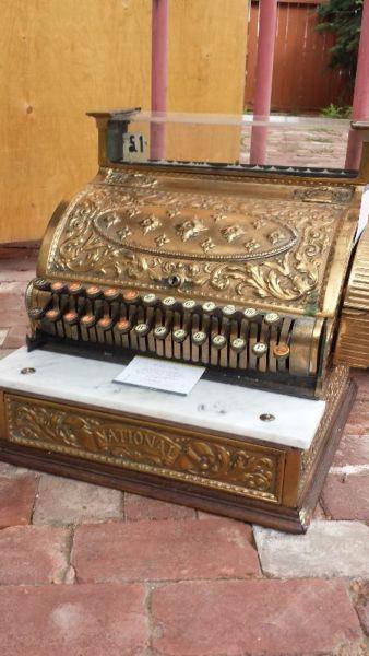 gorgeous turn of the century solid brass cash register