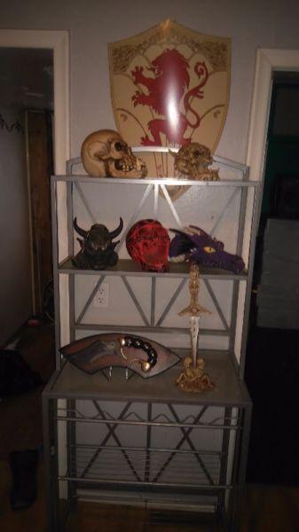 Skulls collection and chain saw