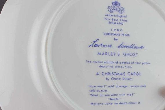 1980 Christmas Collectors Plate Marley's Ghost by Lawrence Woodh