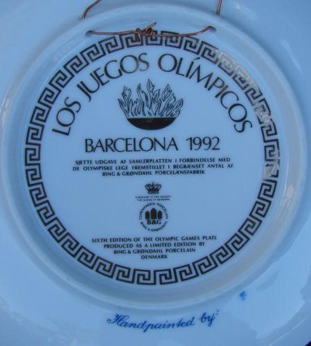 Bing & Grondahl Blue Plate, LOS JUEGOS OLIMPICOS, BARCELONA 1992