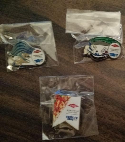 Sochi 2014 Olympic pins DOW set of 3 (NEW)