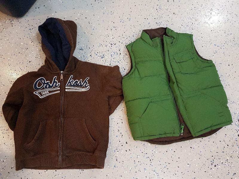 Boys 4T vest and hoodies