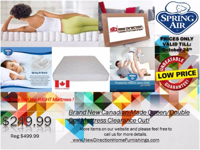 ◆Brand New Canadian-made Spring Air Queen Mattress only @249@ND