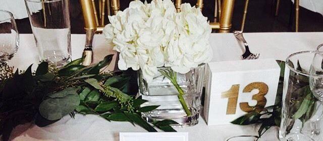 Wedding 26 white and gold table numbers