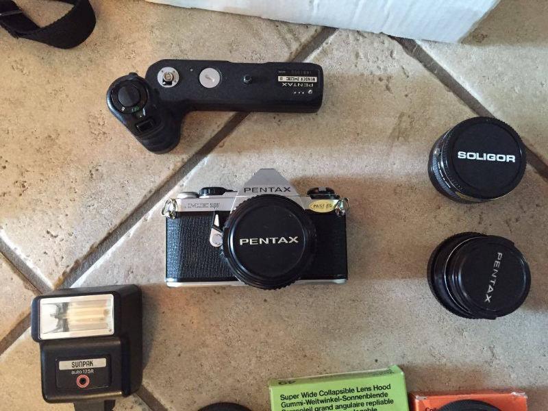 Pentax ME Super with lots of lens and accessories