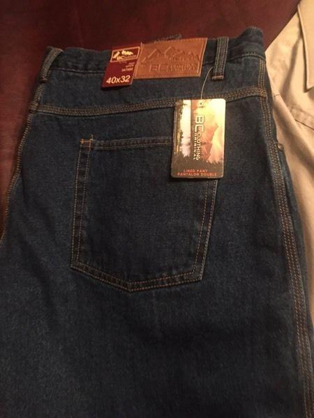 Brand New Men's size 40 Lined Jeans
