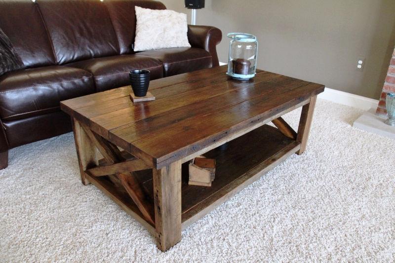 Beautiful Handmade Rustic X Coffee Table - Solid Wood