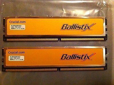 Crucial Ballistix 2 GB (2x 1 GB) PC2-6400 DDR-2 SDRAM Memory