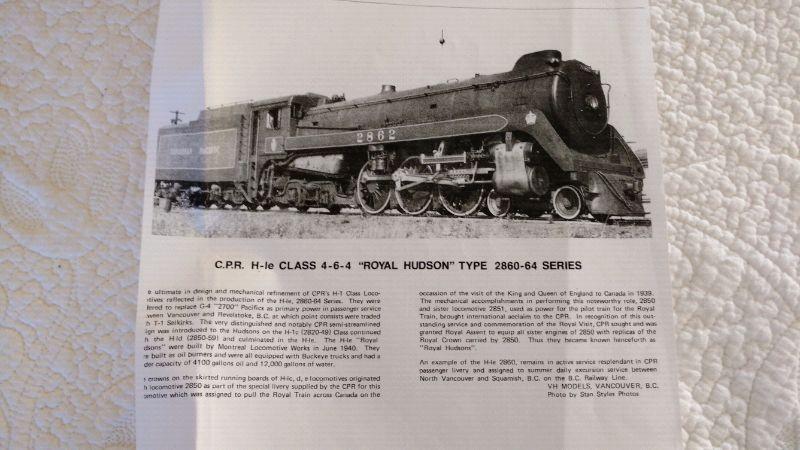 CPR 4-6-4 'BRASS' painted Royal Hudson train and tender