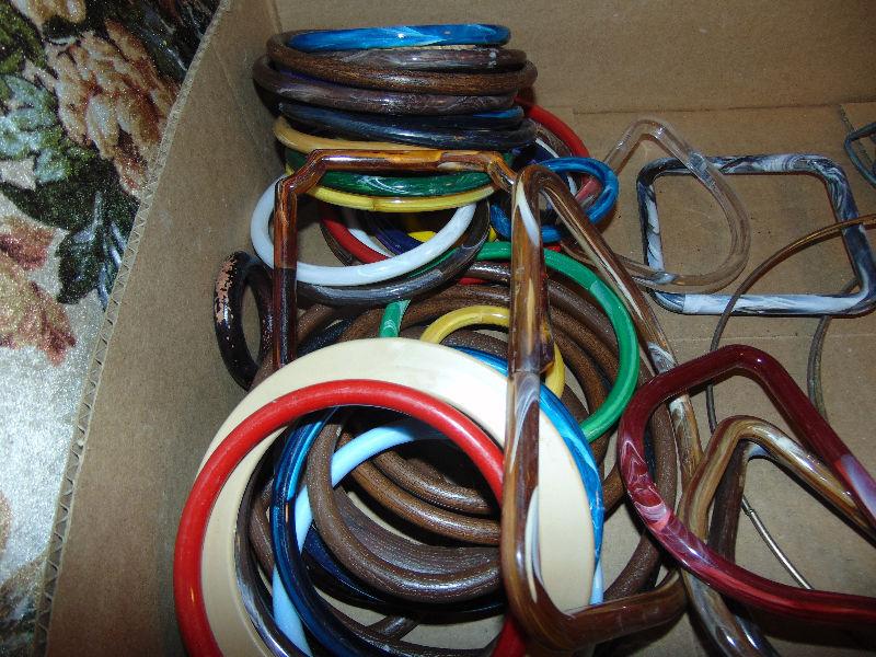 Plastic or wood or metal rings/handles