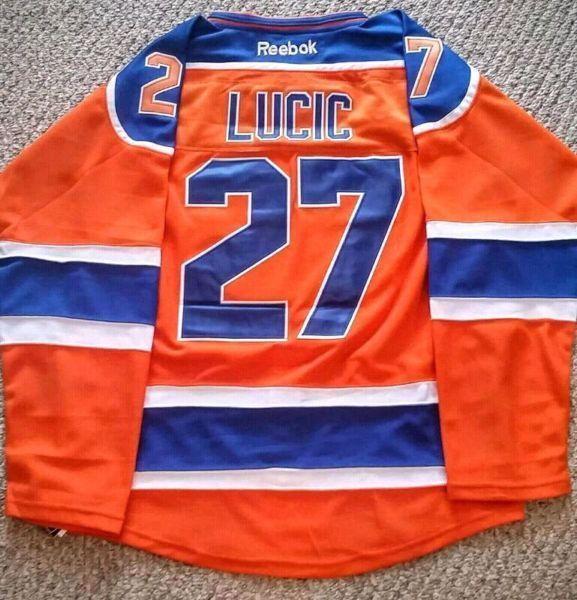 Sale New  Oilers Reebok Lucic NHL Hockey Jersey Orange